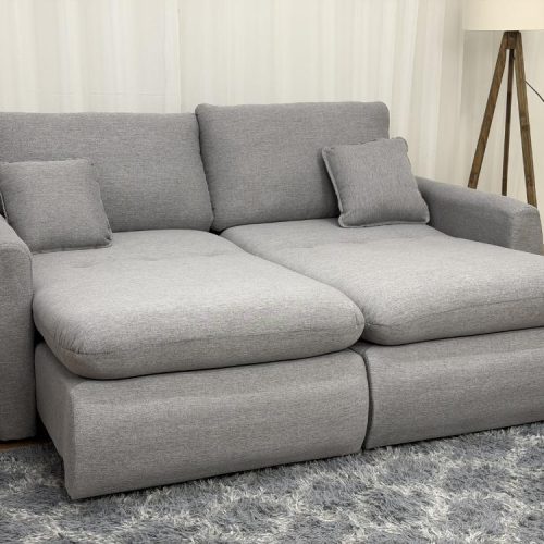 Sofá Cama Retrátil Reclinável Amaranto 2.30m Mod.100 - Cinza Linho